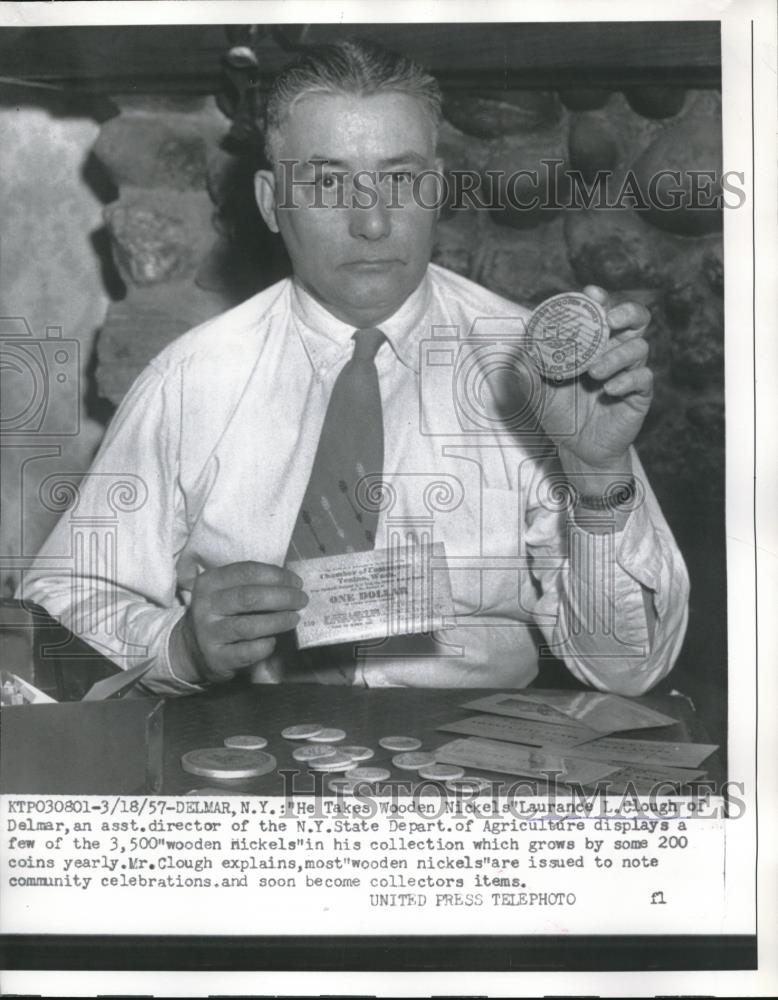 1957 Press Photo Laurence L. Clough NY State Dept. of Agriculture - Historic Images