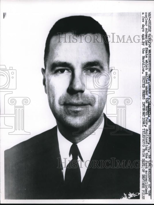 1958 Press Photo Cmdr. James f. Calvert Cleveland Ohio - Historic Images