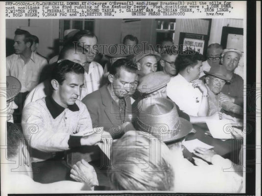 1957 Press Photo George O'Bryan, Jimmy Bracken, Kentucky Derby, Churchill Downs - Historic Images