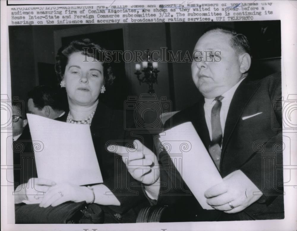 1963 Press Photo Mrs Hallie Jones &amp; Herbert West Owner of Kansas City Firm - Historic Images