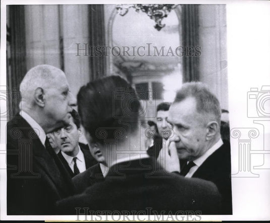 1966 Press Photo Soviet Premier Alexei Kosygin & French President de Gaulle - Historic Images