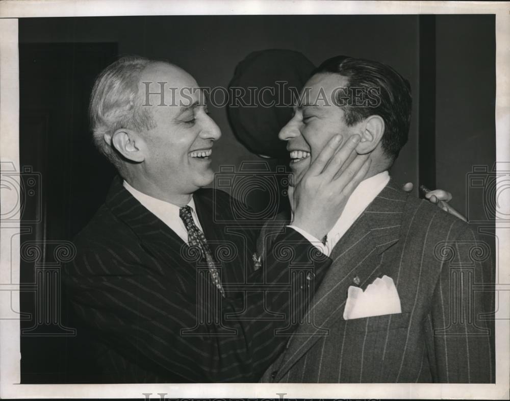 1948 Press Photo NYC, Leon Josephson, communist &amp; atty Samuel Neuburger - Historic Images