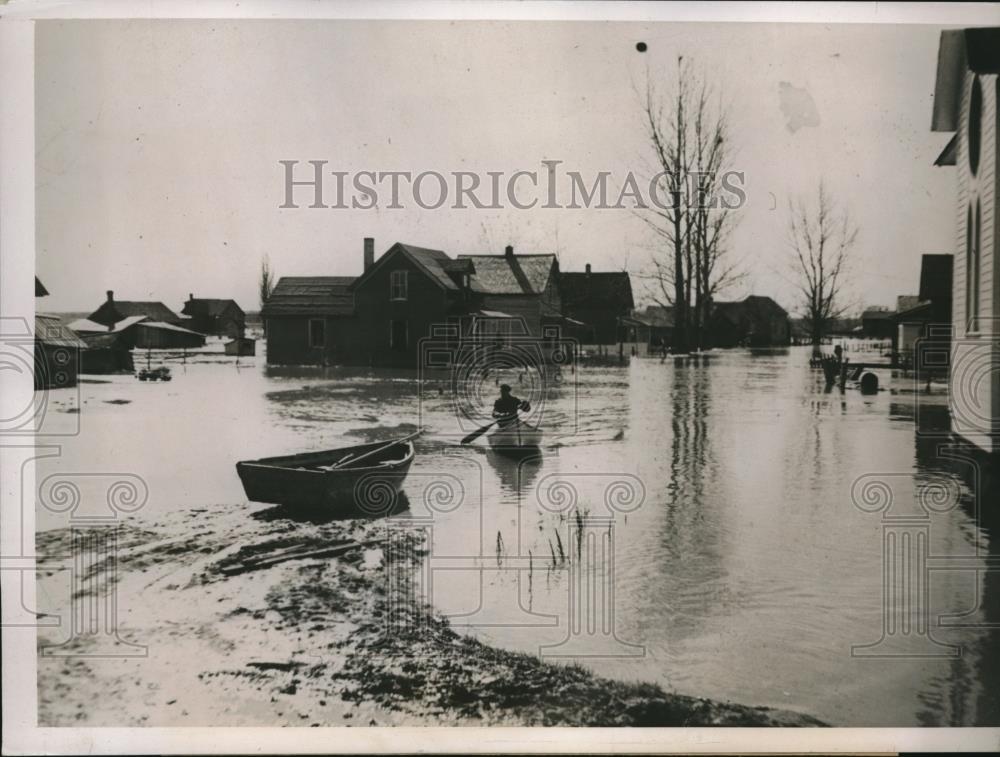 1938 Press Photo Odanah Wisconsin Ice jam river - Historic Images