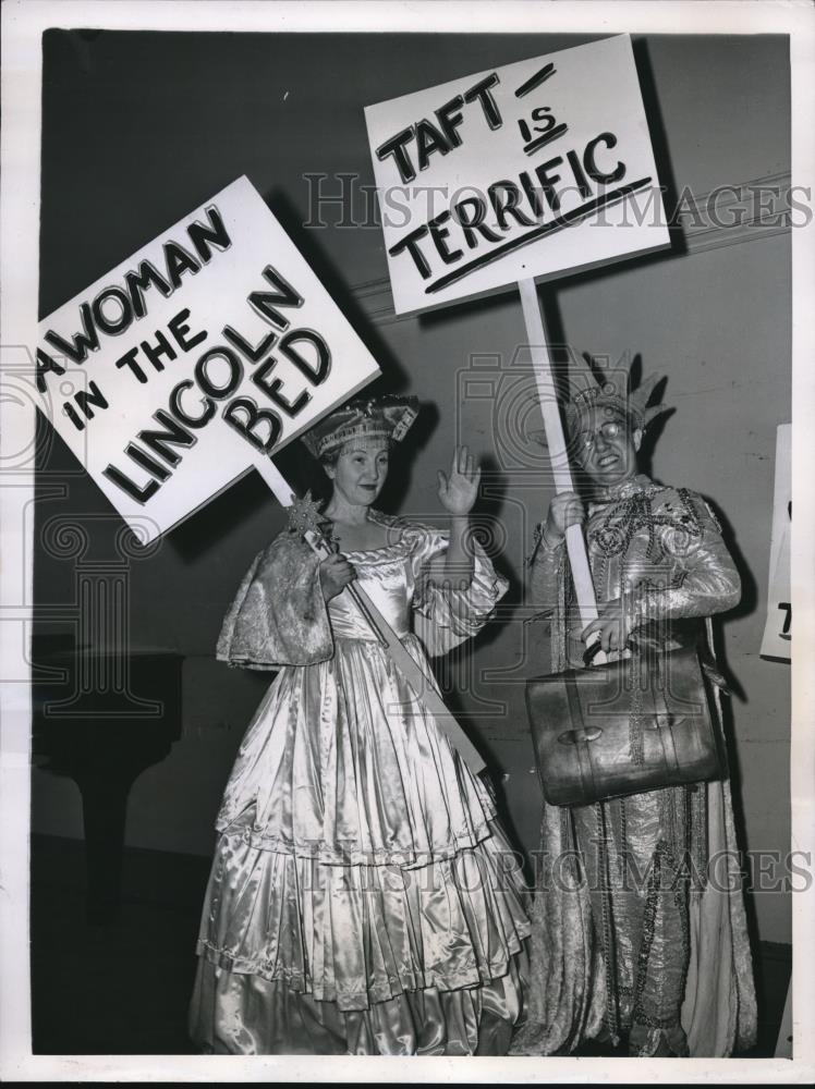 1948 Press Photo Women's National Press Club Taft Boosters in "Electionland" - Historic Images