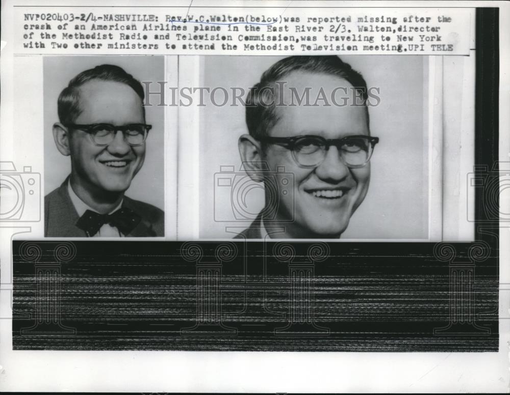 1959 Press Photo Reverend WC Walton Missing After American Airline Plane Crash - Historic Images