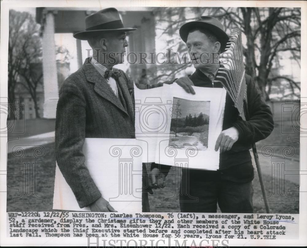 1955 Press Photo Charles Thompson & Leroy Lyons members of White House Staff - Historic Images