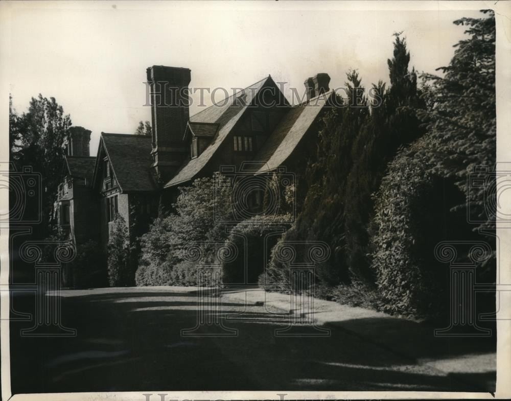 1937 Press Photo Haddaway Hall, scene of earlier kidnapping attempt - Historic Images