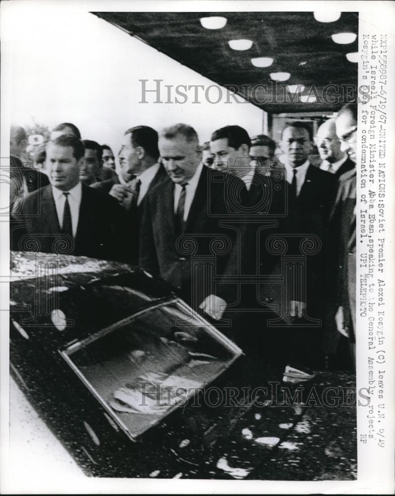 1967 Press Photo UN, Soviet Premier Alexi Kosygin &amp; Israeli Abba Eban - Historic Images