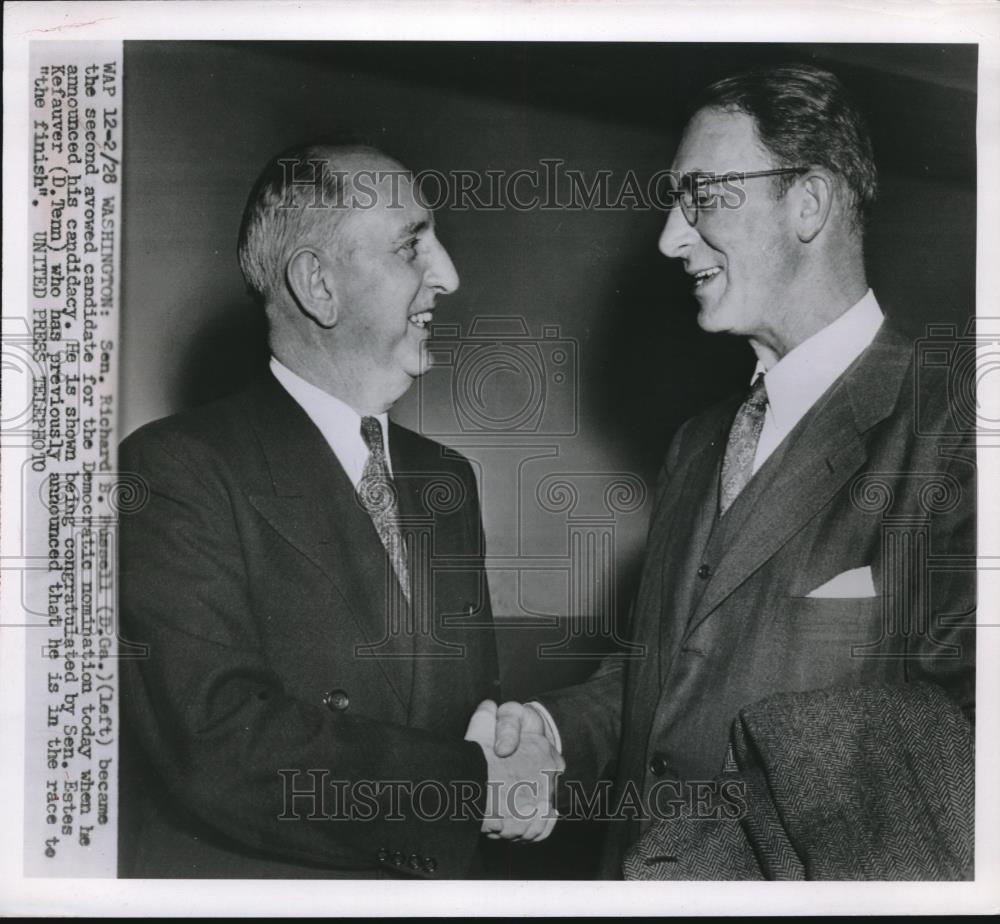 1952 Press Photo Wash.D.C. Sen Richard Russell of Ga &amp; Sen E Kefauver of TN - Historic Images