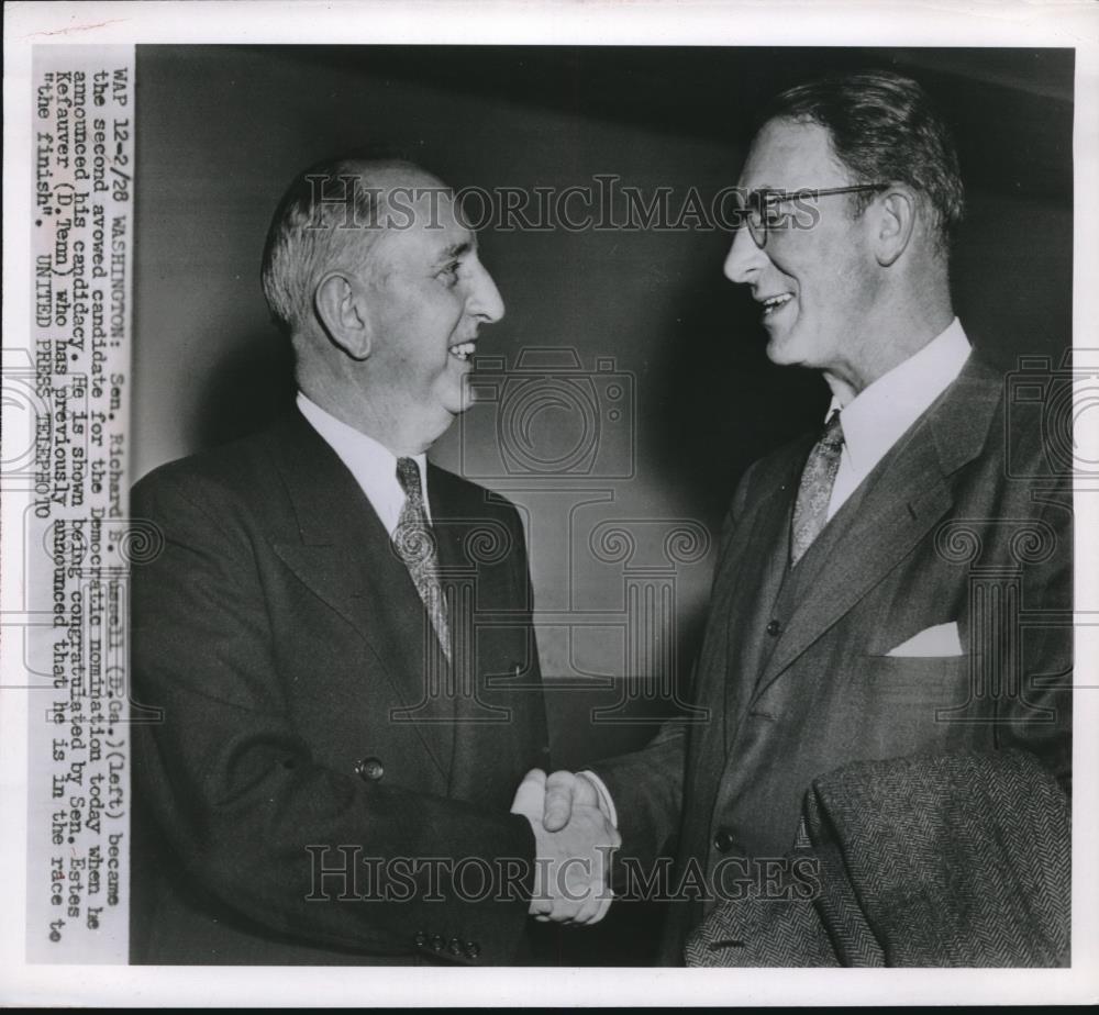 1952 Press Photo Wash.D.C. Sen Richard Russell of Ga & Sen E Kefauver of TN - Historic Images