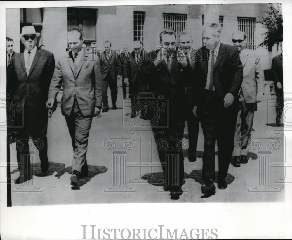 1968 Press Photo Nikolai Podgorny, Alexander Ducek, Leonid Breshnev Josef Smrkov - Historic Images