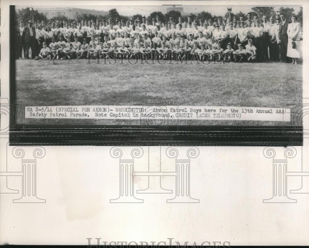 1949 Press Photo Wash.D.C. Akron Patrol boys at Safety parade - Historic Images