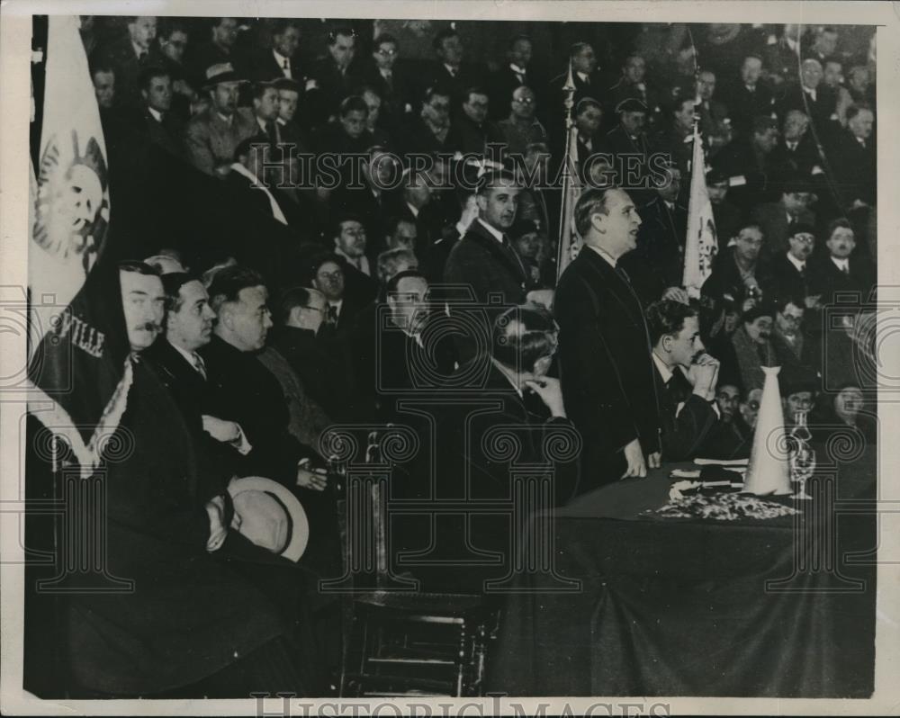 1935 Press Photo French Rightists stage a demonstration, Col D Roggue - Historic Images