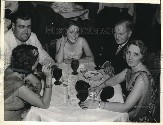 1937 Press Photo Miss Mary McClenaghan, R. Hartshorn, Mrs. & Mr. H. Stevens, II - Historic Images