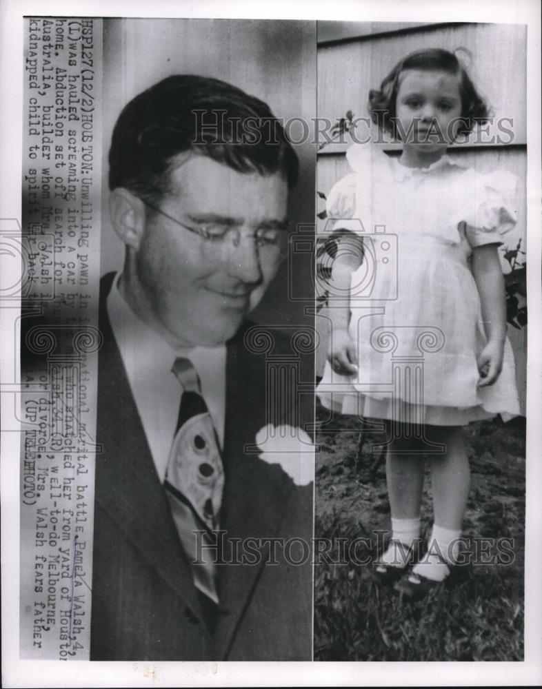 1954 Press Photo Four Year Old Pamela Walsh Kidnapped From Front Yard - Historic Images