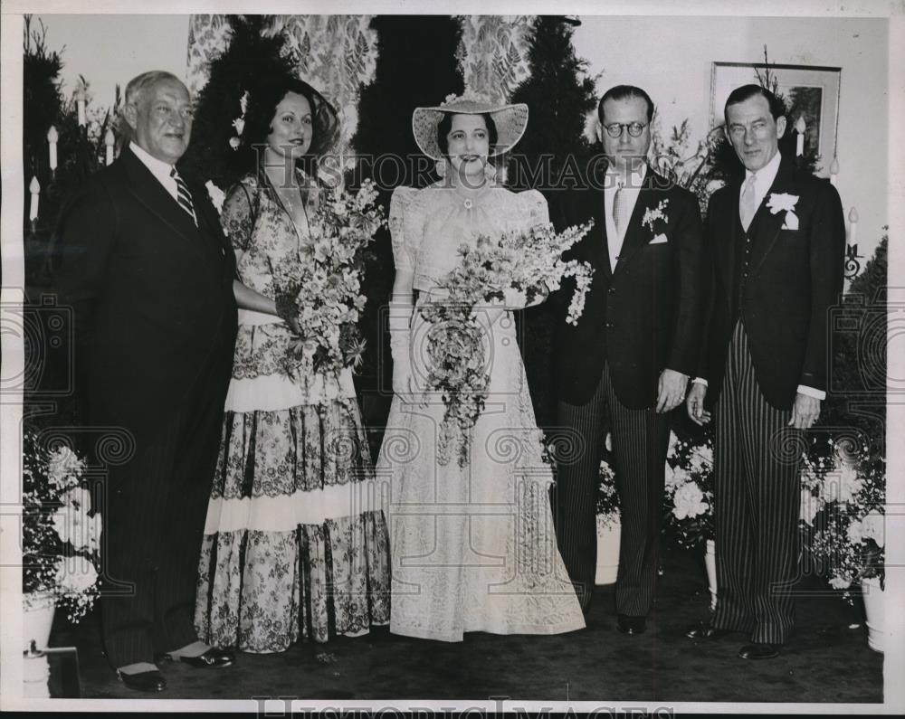 1937 Press Photo Wedding of EH Wagner to Ken P Steinreich in NY - Historic Images