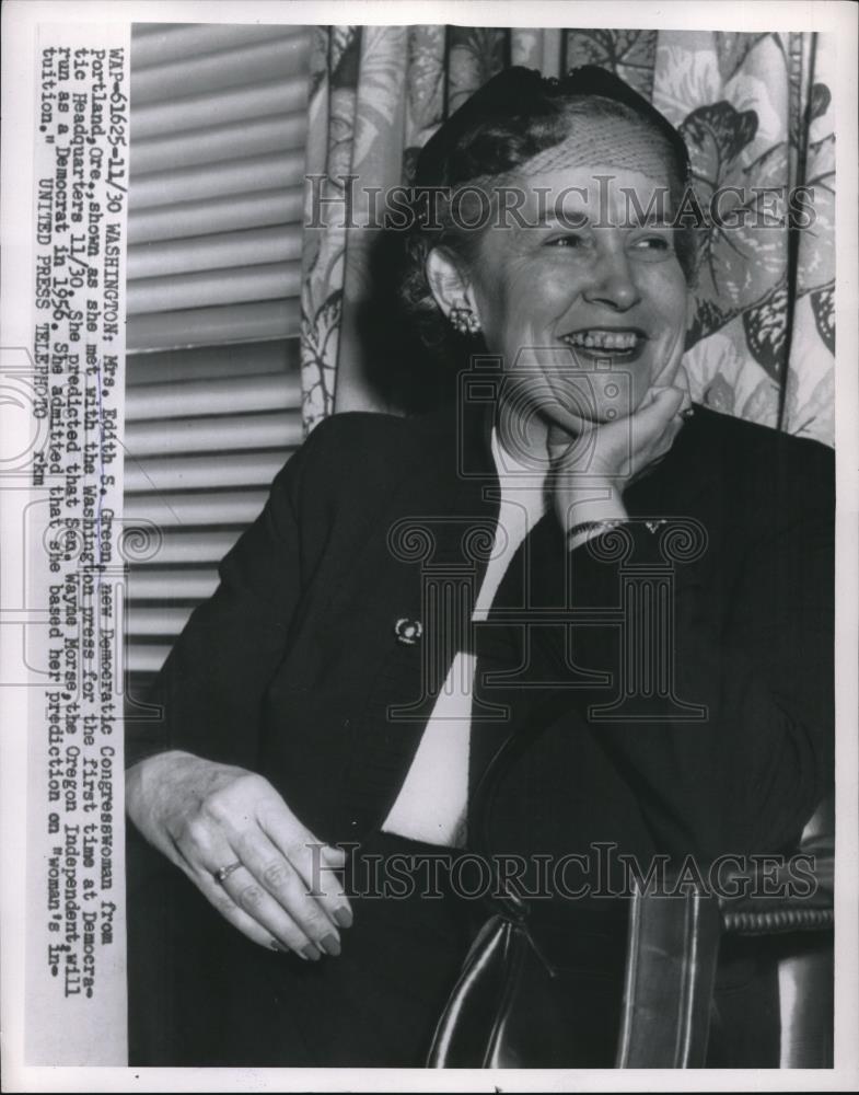 1956 Press Photo New Democratic Congresswoman Edith Green - Historic Images