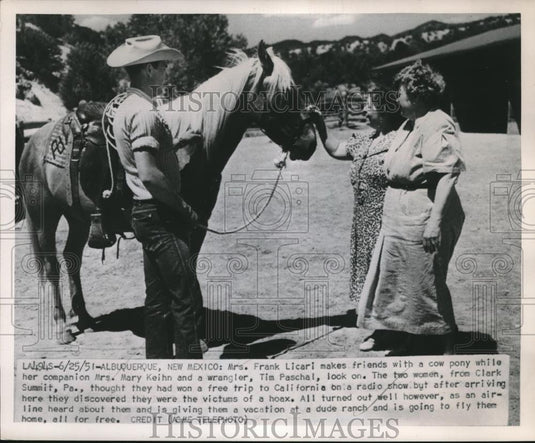 1951 Press Photo Albuquerque,N,Mex Mrs F Licari, Mrs M Keihn& T Paschal - Historic Images