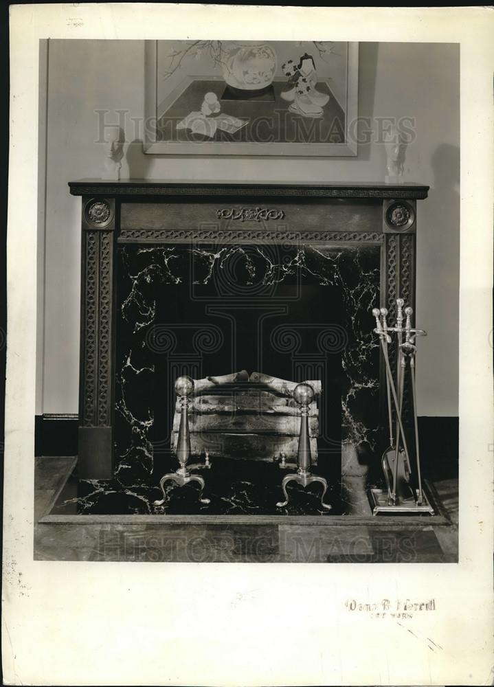 1936 Press Photo James McCreery New York Fireplace Designs - Historic Images