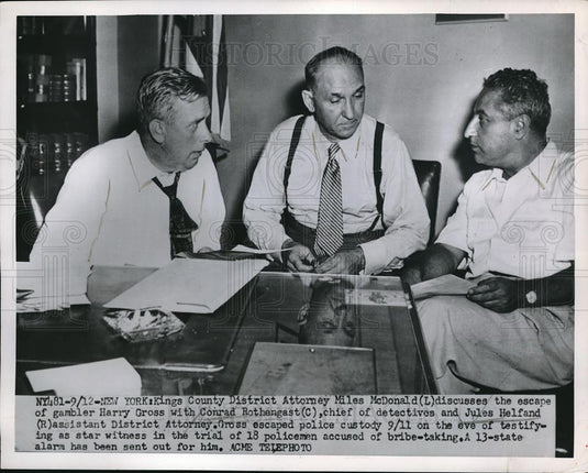 1951 Press Photo NYC D.A. Miles McDonald, C Rothangast, JHelfand for Gross trial - Historic Images