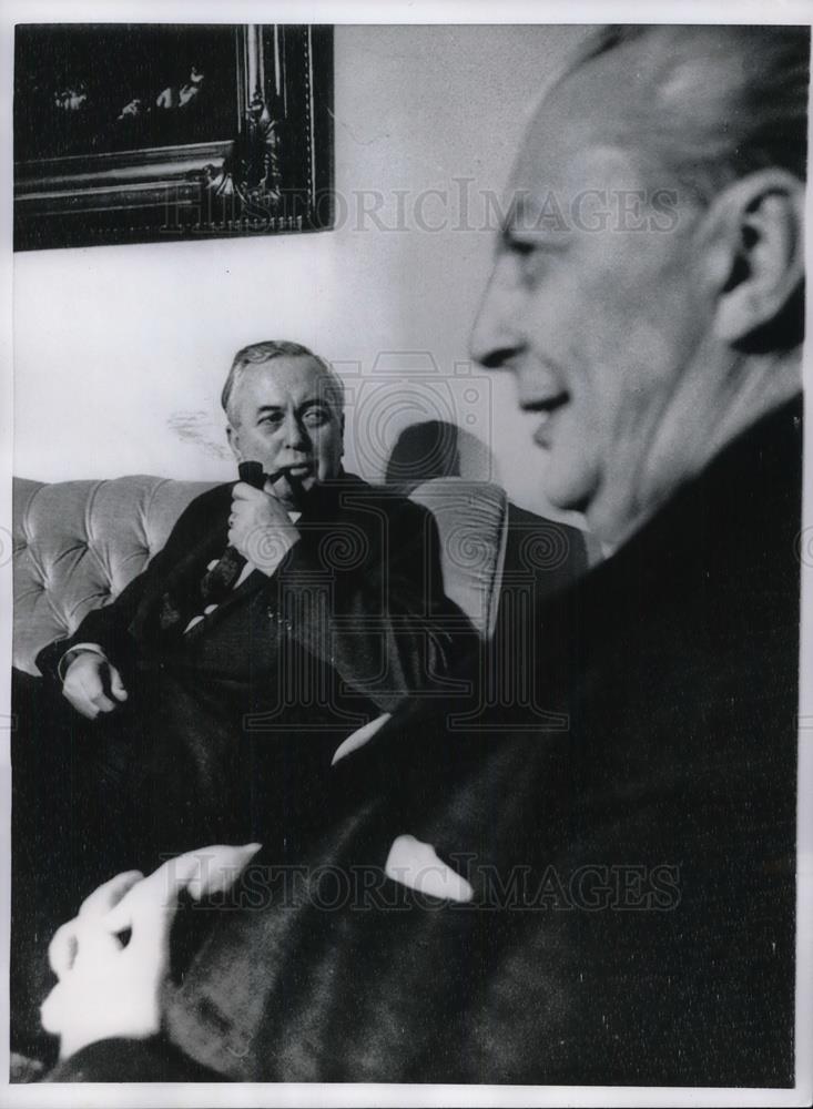 1969 Press Photo British PM Harold Wilson &amp; Chancellor Kurt-Georg Kiesinger - Historic Images