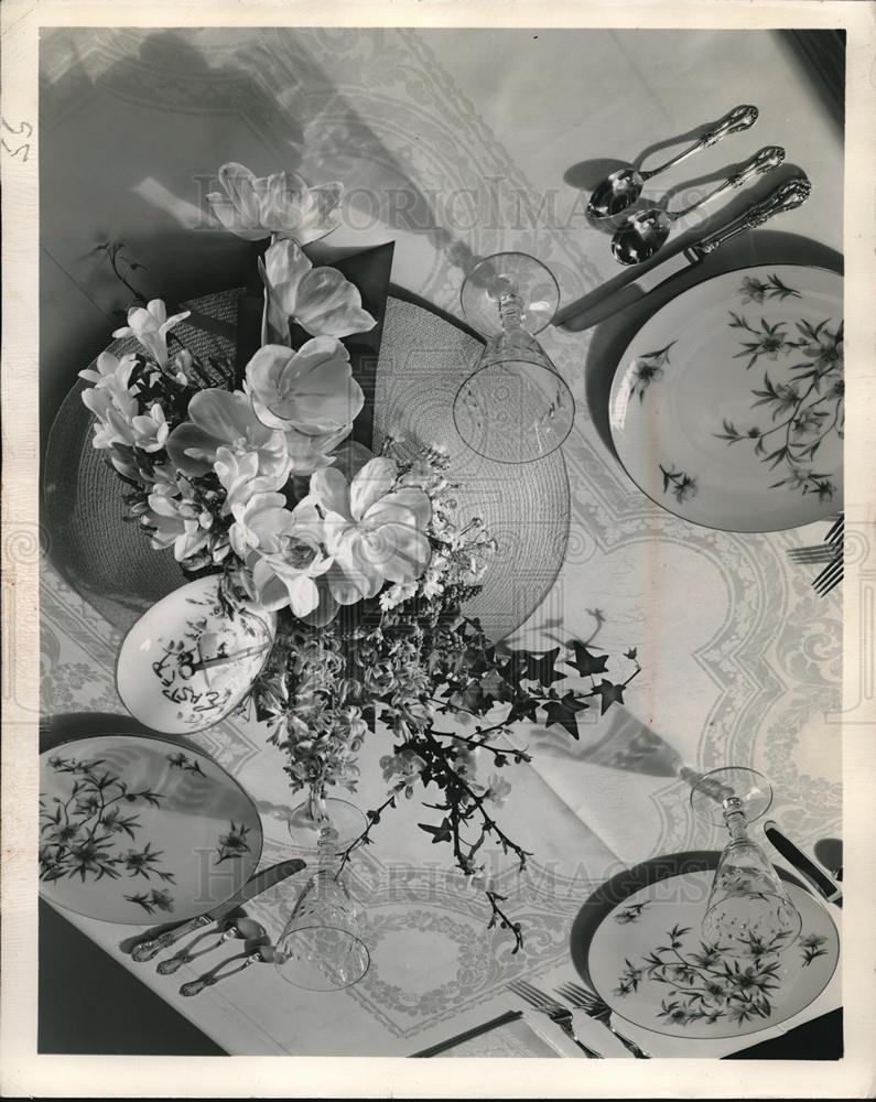 Press Photo Easter Bonnet on a table for the holiday. - Historic Images