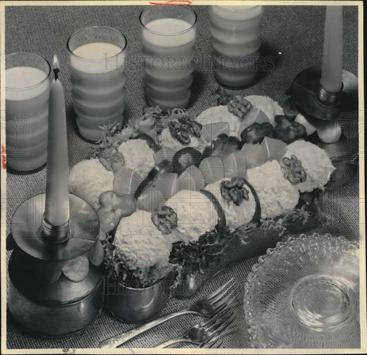 Press Photo Cottage Cheese Balls with Lemon Cream Dressing - Historic Images