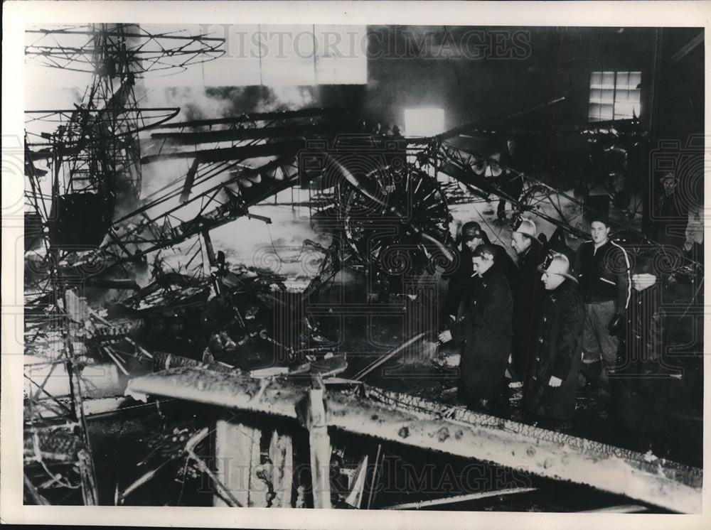 1949 Press Photo View of wreckage from plane crash in Pittsburgh Pa - Historic Images