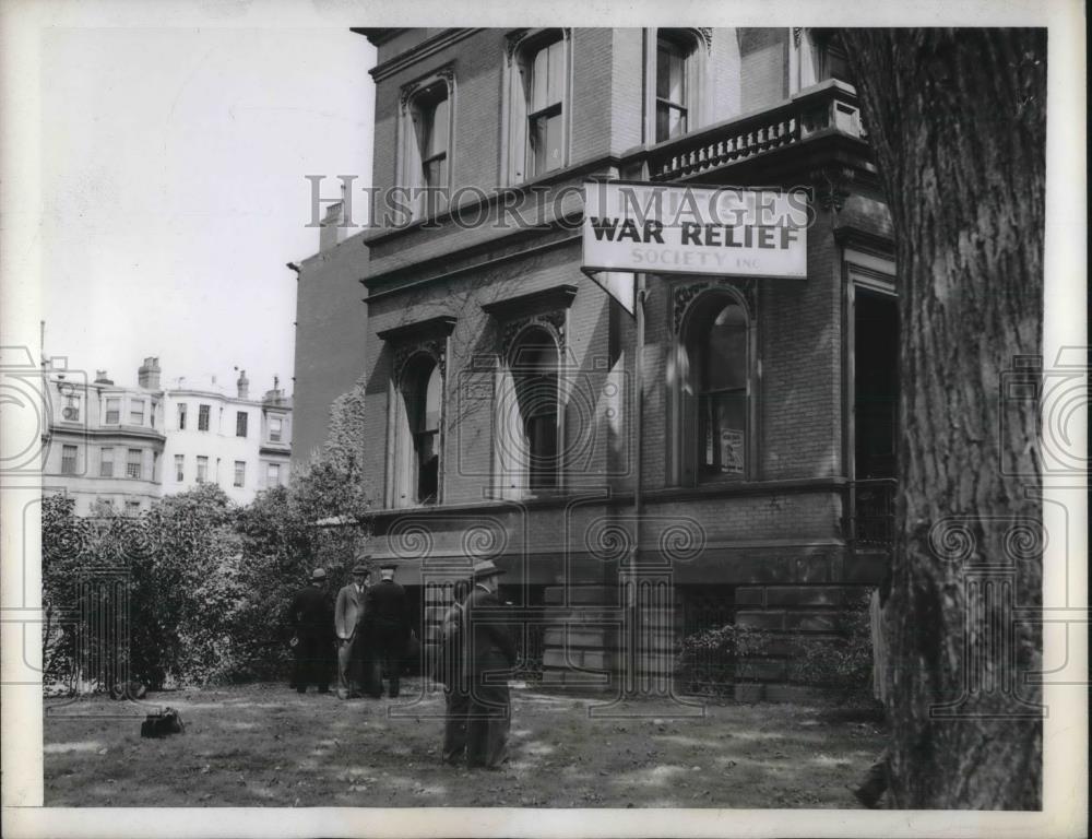 1942 Press Photo Biston, Mass. British War Relief Society bldg - neb90872 - Historic Images