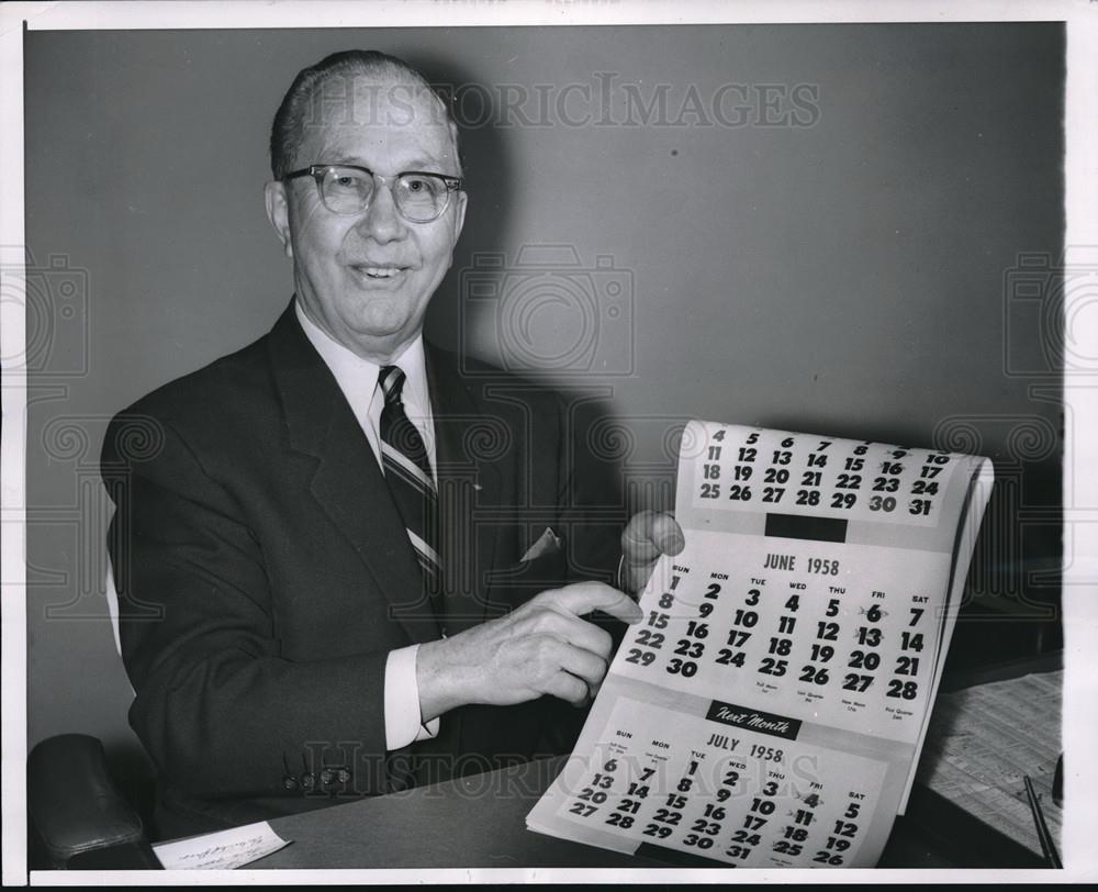 1958 Press Photo Harry Mack Claims to Have Founded Fathers Day 43 Years Prior - Historic Images