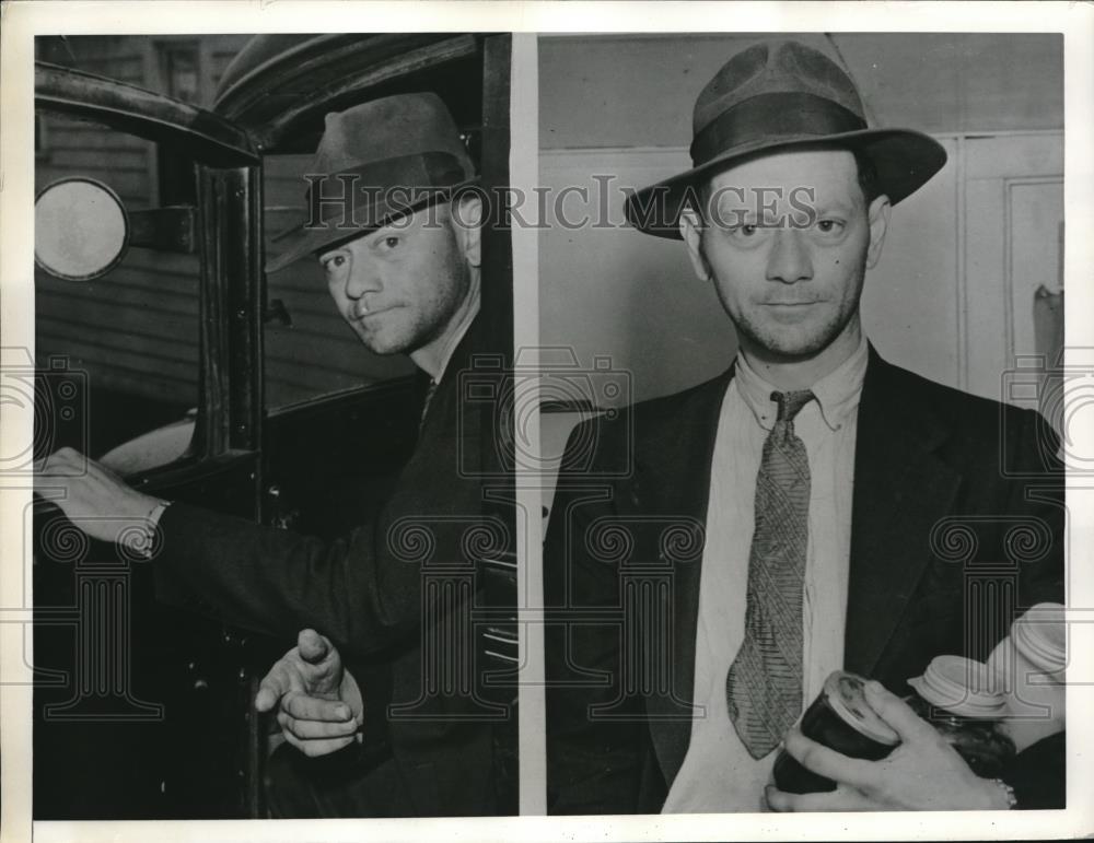 1941 Press Photo Robert F. Jones re-enacts slaying of his wife - neb92860 - Historic Images