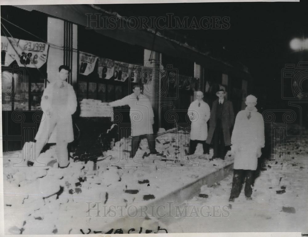 1933 Press Photo Jansen's Market in Walnut park California After Earthquake - Historic Images