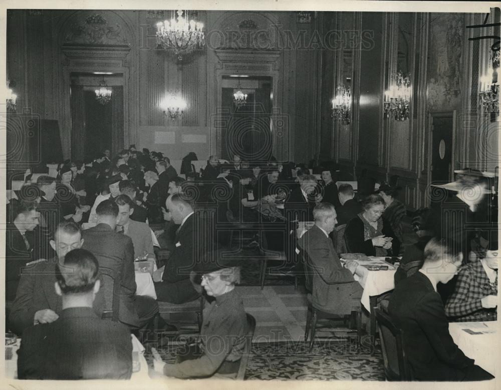 1936 Press Photo Bridge Players Meet for National Titles in Chicago - Historic Images