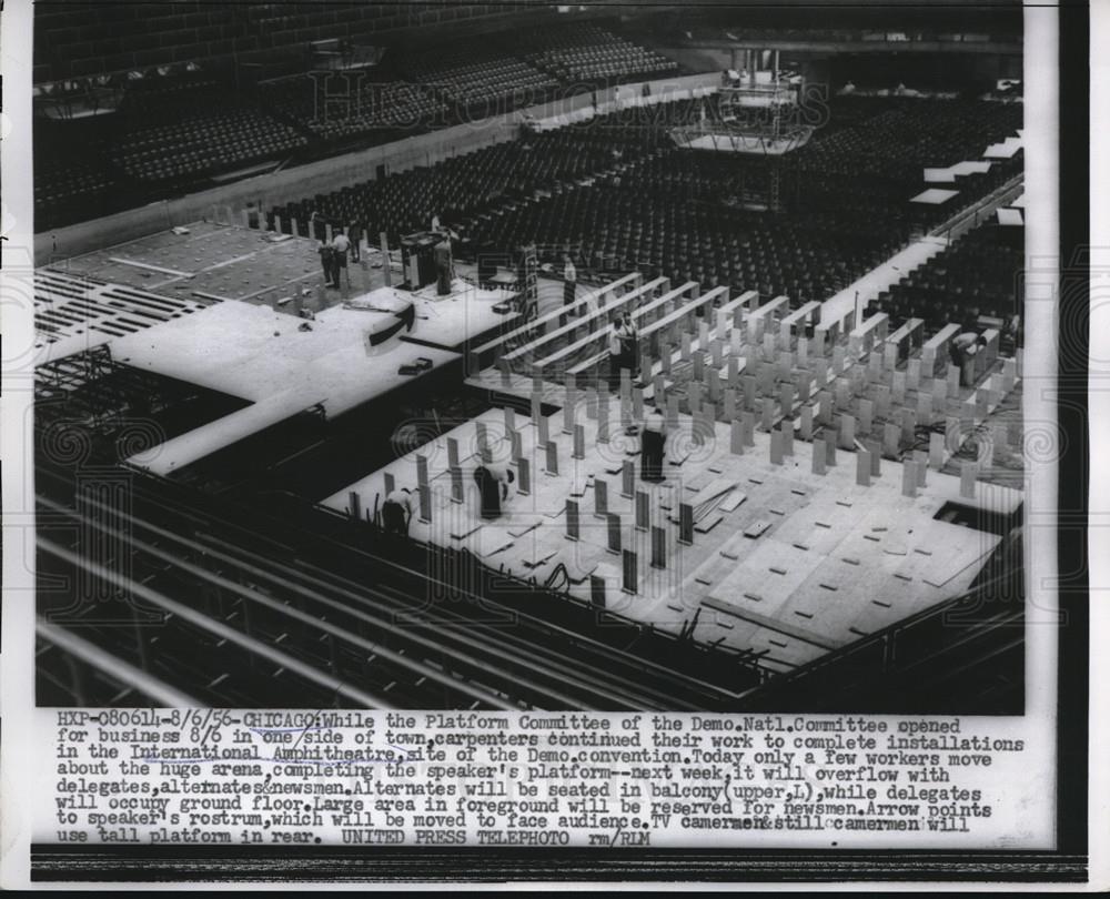 1956 Press Photo Chicago Illinois Democrat National Convention - Historic Images