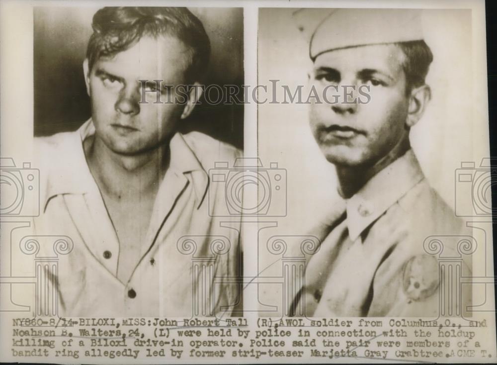 1947 Press Photo John Robert Tall AWOL soldier from Columbus Ohio - Historic Images