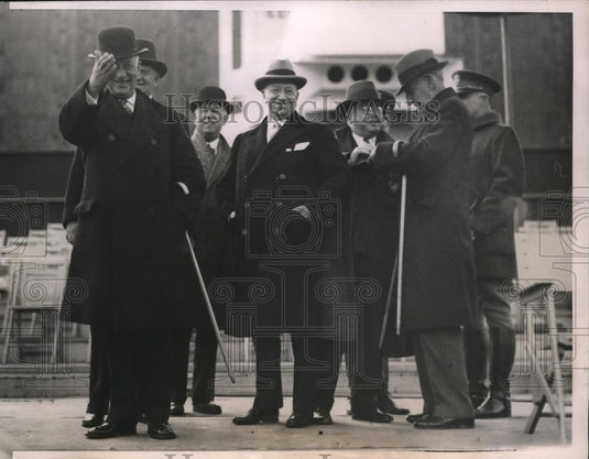 1933 Press Photo Alfred Smith former governor of New York & Gov Horner - Historic Images