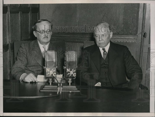 1936 Press Photo Lord Horder & Ernest Peabody Address Great Britain on Noise - Historic Images