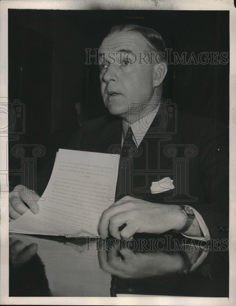 1941 Press Photo Admiral John Towers at House Naval Affairs Committee meeting - Historic Images