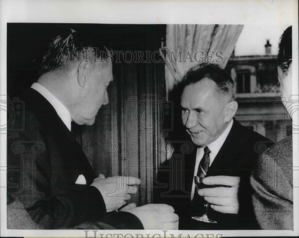 1966 Press Photo US Amb toi France C Behlen & Soviet Premier A Kosygin - Historic Images