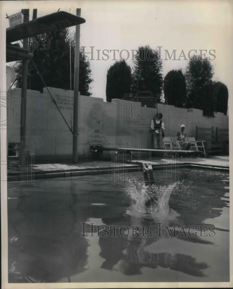 1948 Press Photo Actor Duncan Richardson at Age 5 Dives into Pool - Historic Images