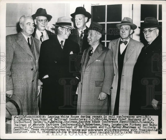 1950 Press Photo EO Hughes President Order of Railroad Conductors & Officials - Historic Images