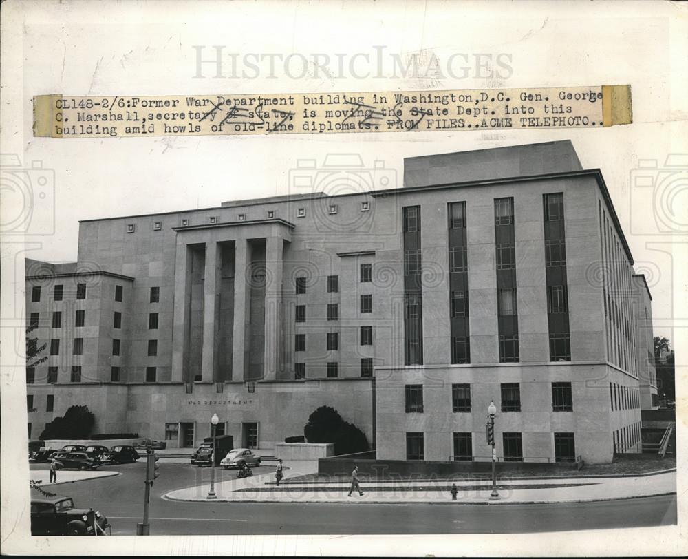 1947 Press Photo Former War Dept Building in Washington DC State Dept to move in - Historic Images