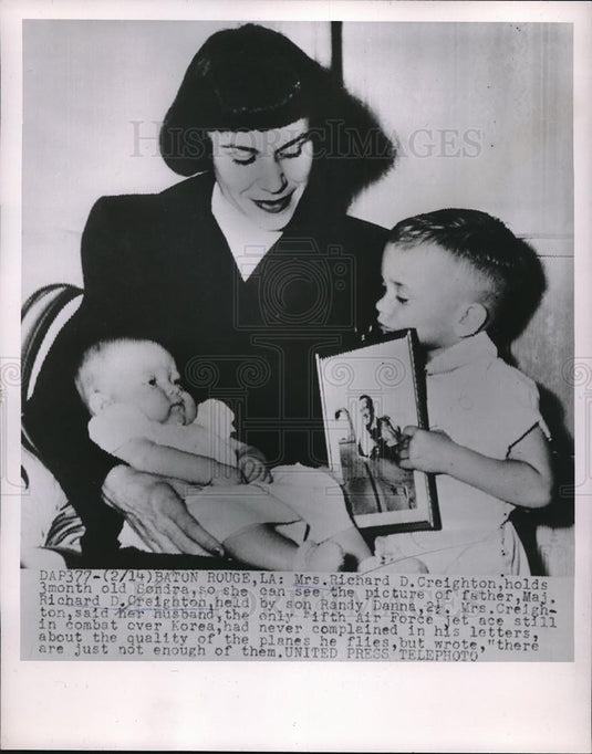 1952 Press Photo Family in Baton Rouge while the father is overseas - neb71676 - Historic Images