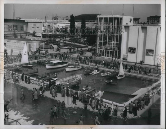 1953 Press Photo Artificial Lake at Milan's Fair City - neb90947 - Historic Images