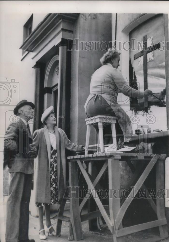 1949 Press Photo Winifred Graham Commissioned Baroness Ines Taxis for Painting - Historic Images