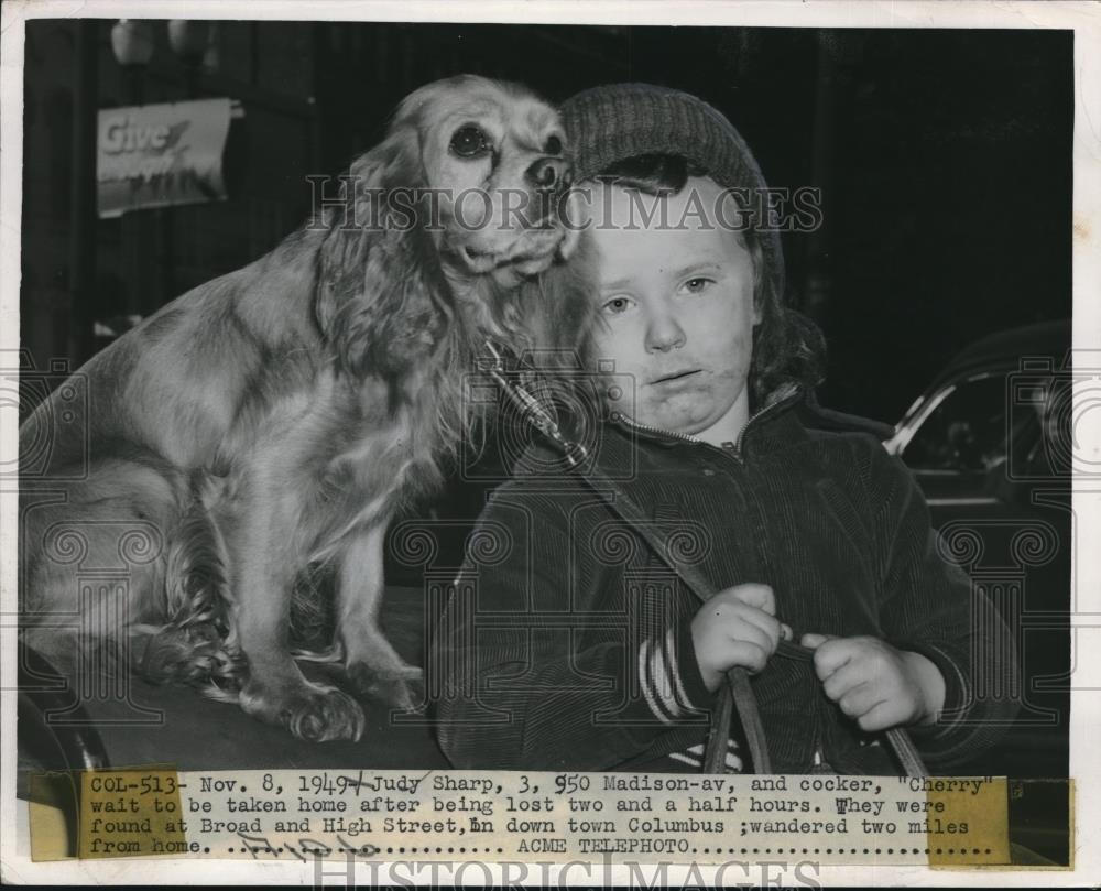 1950 Press Photo Broad High Street Judy Sharp Missing Child And Dog - neb88719 - Historic Images