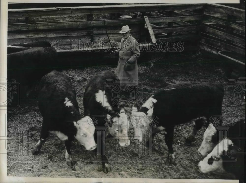 1938 Press Photo DR Rice President Of Chicago Livestodk Exchange - neb91582 - Historic Images