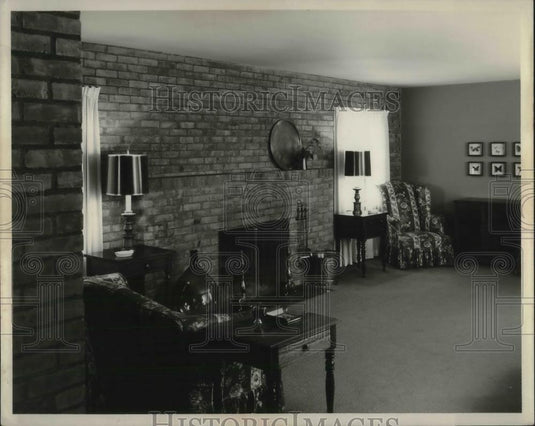1954 Press Photo Interior of Brick House - neb95219 - Historic Images