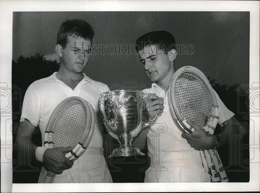 1939 Press Photo Phila.Pa Ted Olewine, Earl Bartlett, Sinles tennis winners - Historic Images