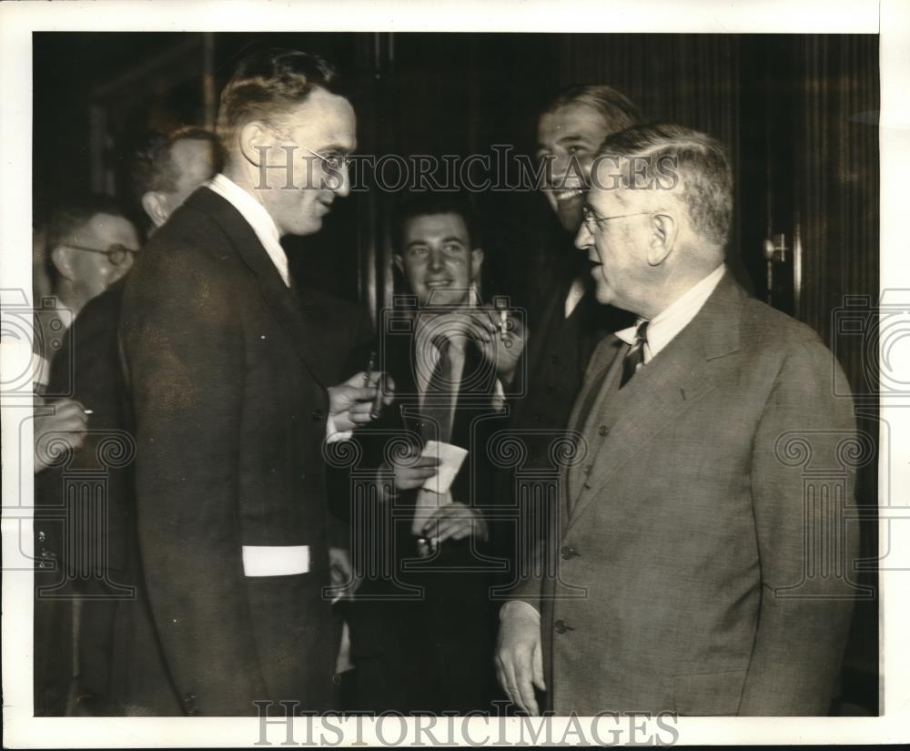 1938 Press Photo Interior Sec Harold Ickes at Senate Committee room - neb93413 - Historic Images